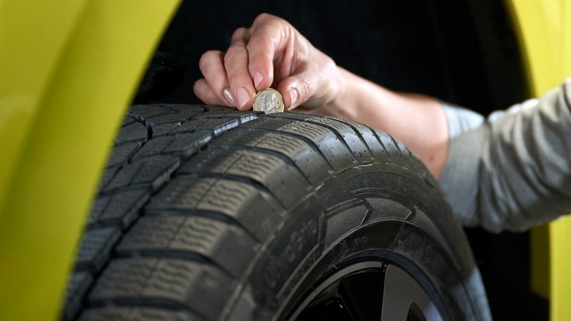 Check the tyre tread.