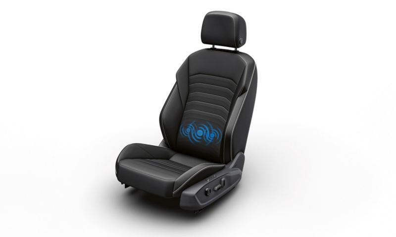 Darstellung des ergoComfort Sitzes mit optionaler integrierter Massagefunktion.