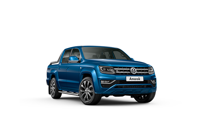 Amarok blauw 3/4 witte achtergrond