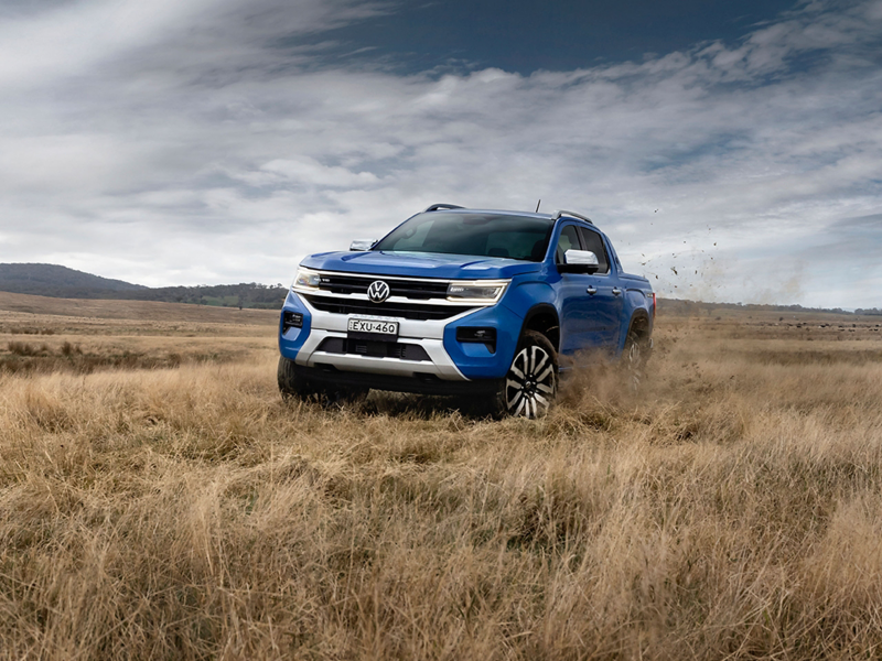 Amarok driving on grass