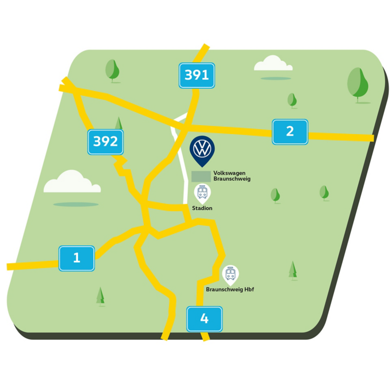 Sketch with directions to the Braunschweig site