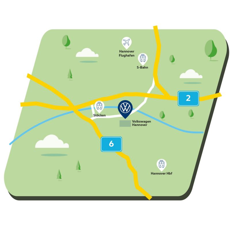 Sketch with directions to the Hannover site