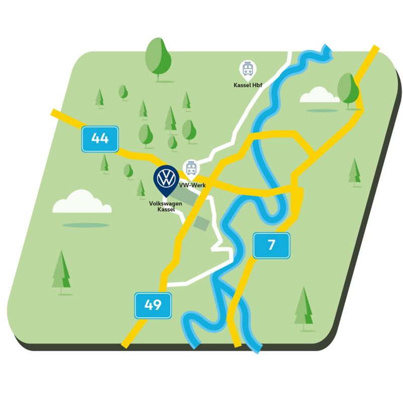 Sketch with directions to the Kassel site