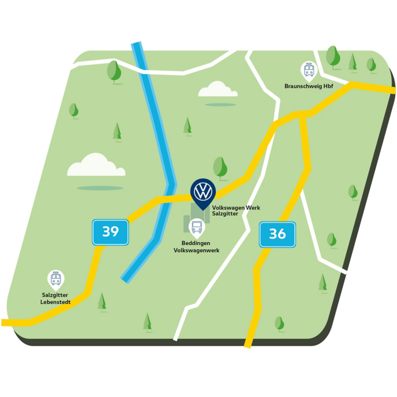 Sketch with directions to the Salzgitter site