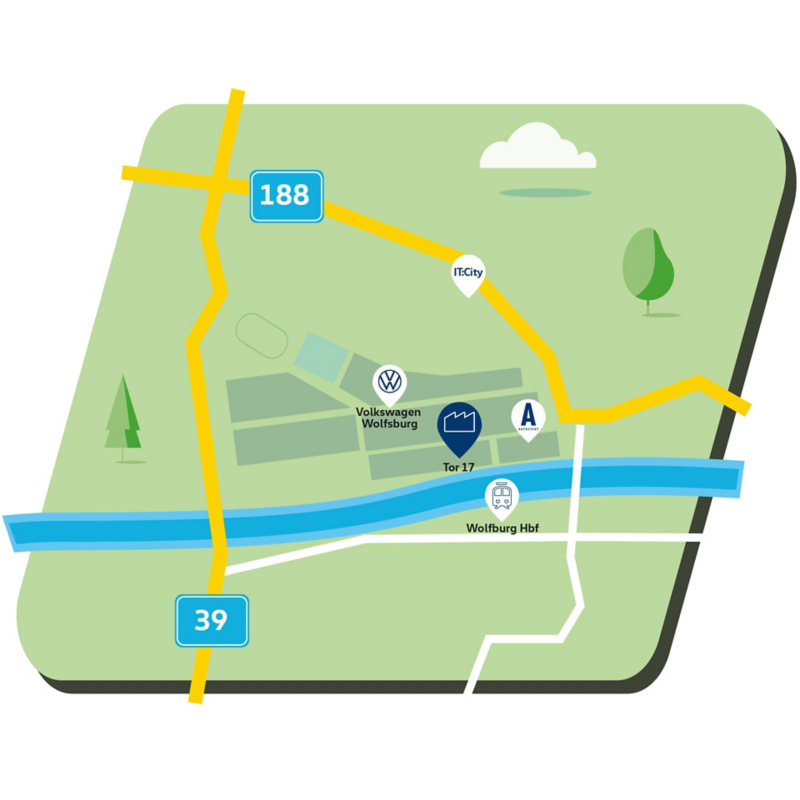 Sketch with directions to the Wolfsburg site