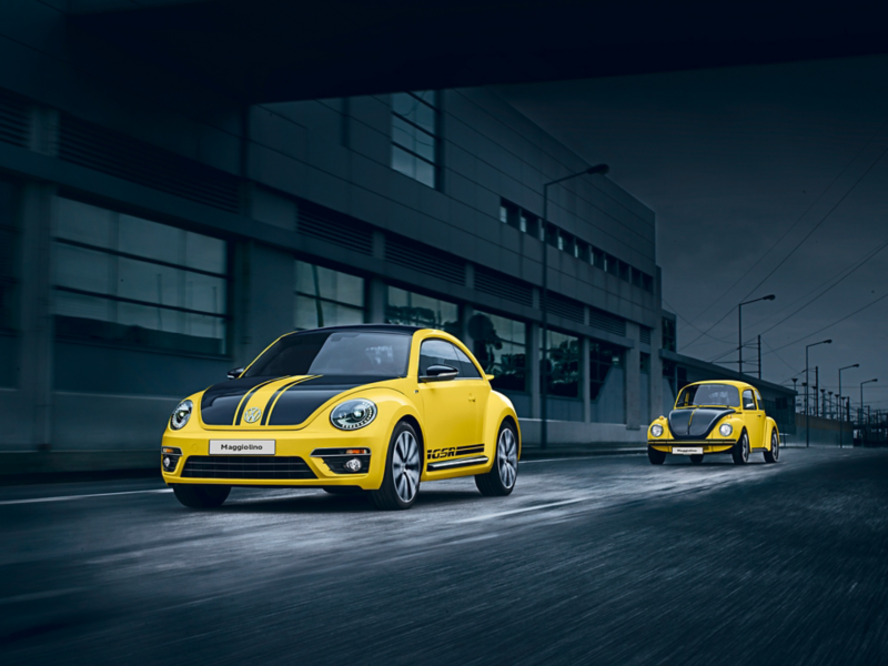 Maggiolino Volkswagen GSR giallo nero.