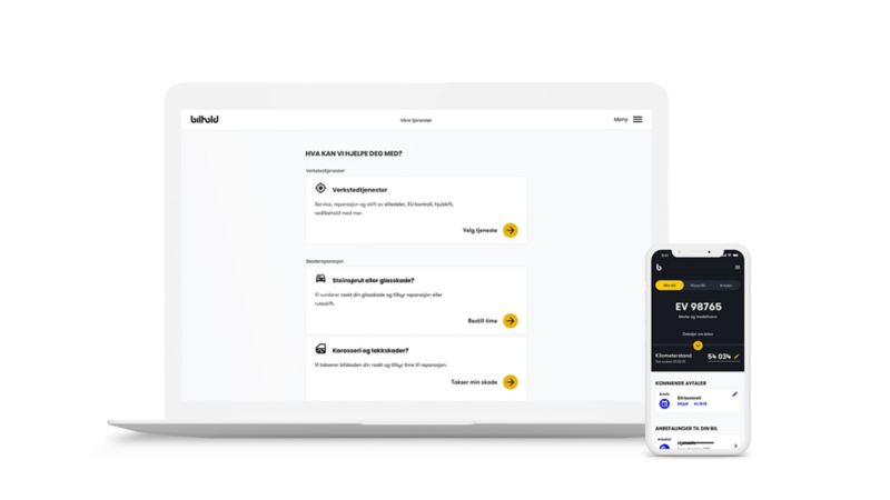 Bilhold digital tjeneste for booking av service på desktop og mobil