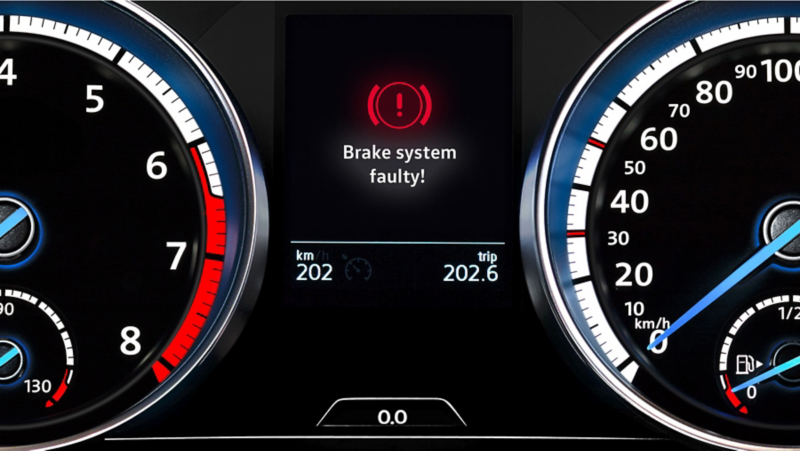 Brake system faulty