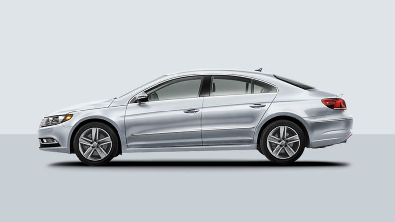 Side view of a volkswagen CC in a studio background