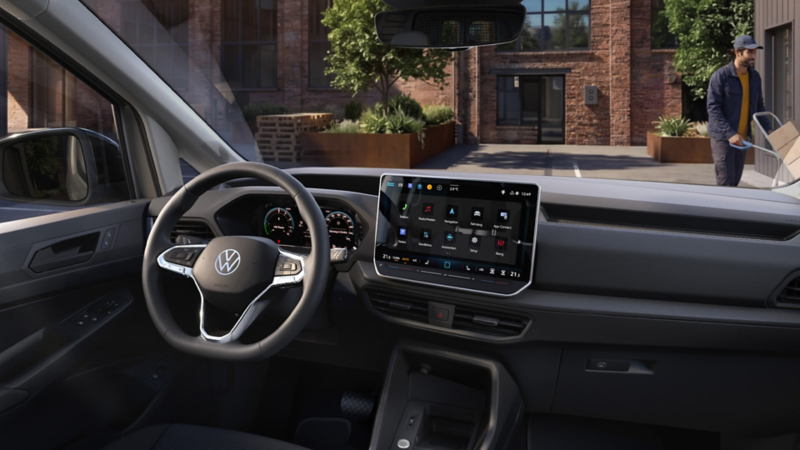 Förarplatsen i en VW Caddy 2027