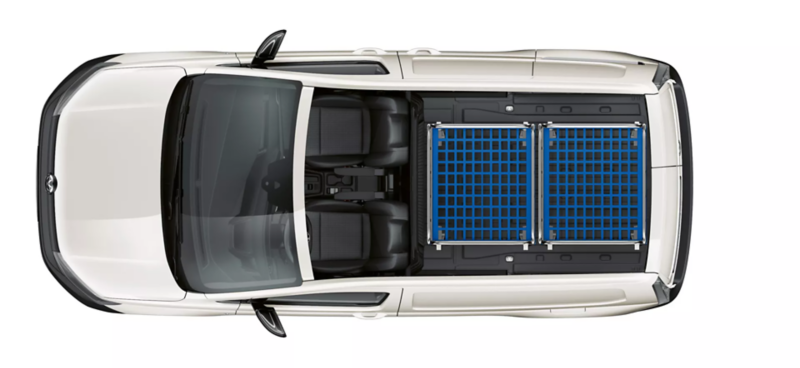 Caddy Cargo załadunek z kontenerami na kółkach