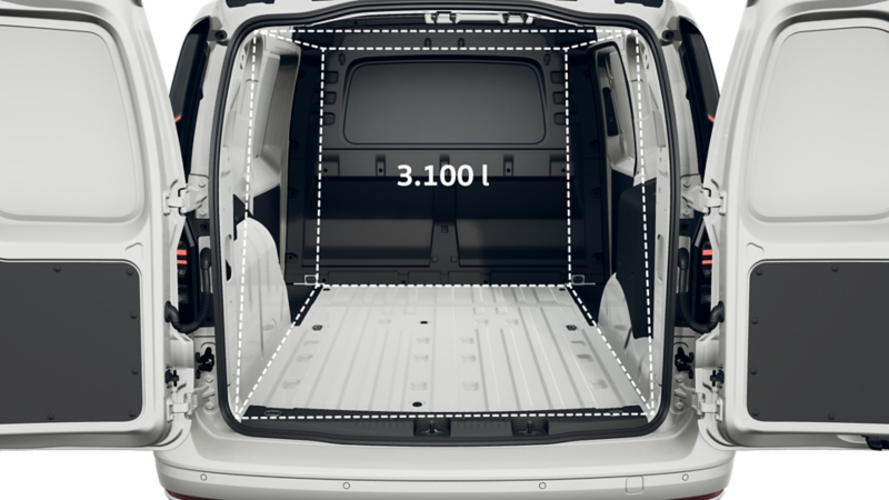 VW Caddy Cargo skåpbil lastkapacitet.