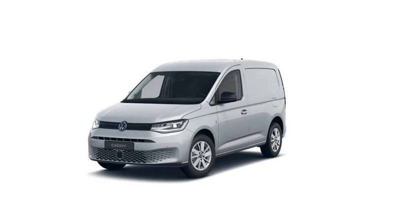 Sølv Caddy Cargo fra siden