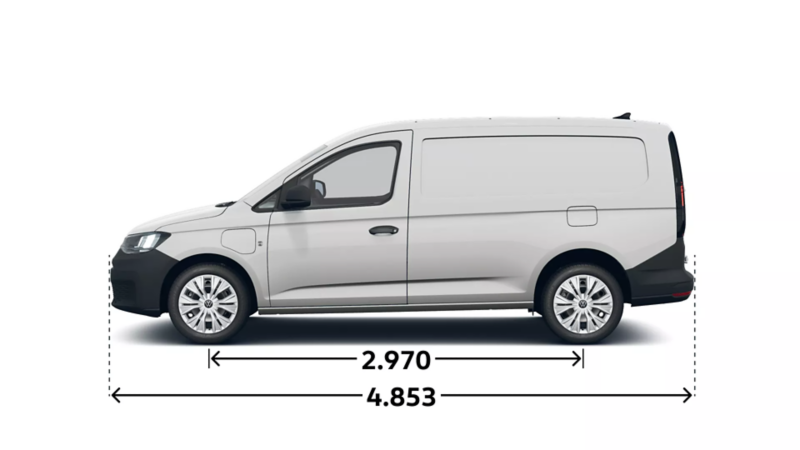 Caddy Cargo Maxi eHybrid wymiary bok.