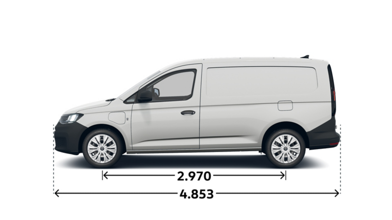 VW Caddy Cargo Maxi axelavstånd och längd