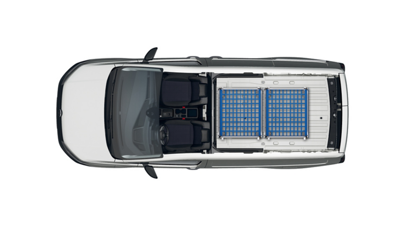 VW Caddy Cargo Maxi med två rullcontainrar