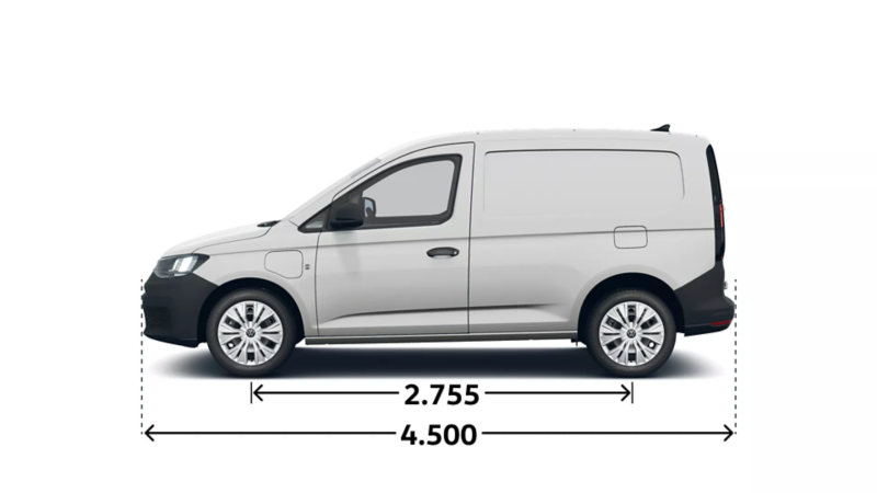 Caddy Cargo eHybrid wymiary bok.