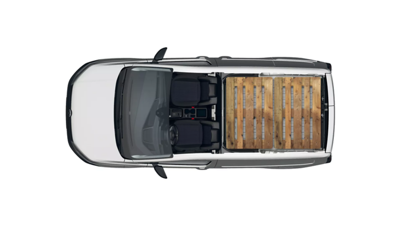Caddy Cargo eHybrid załadunek paletami euro