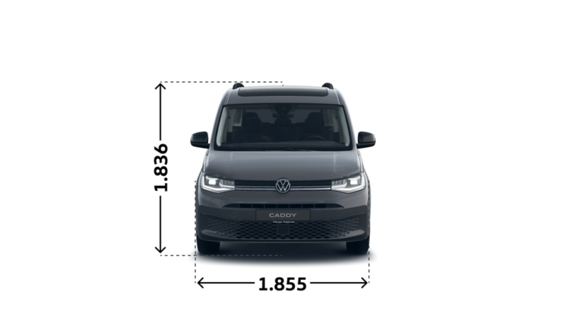 Caddy Dark Label Maxi eHybrid von vorne.