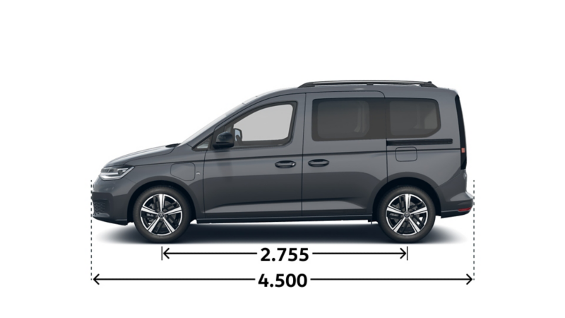 Caddy Dark Label eHybrid von der Seite