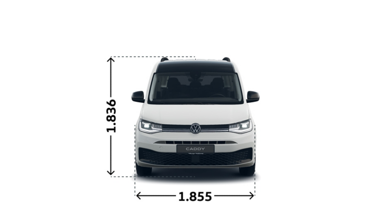 Caddy Edition Maxi eHybrid von vorne.