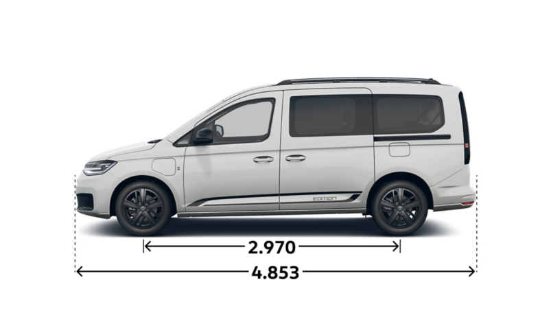 Caddy Edition Maxi eHybrid von der Seite.