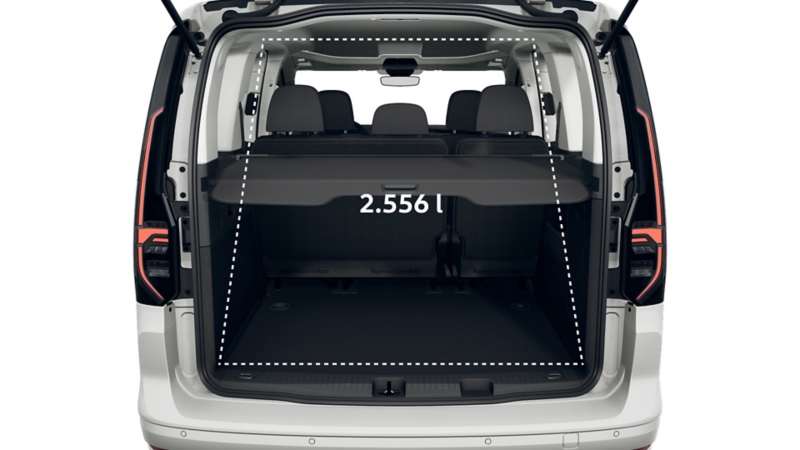 Caddy Edition eHybrid von hinten.