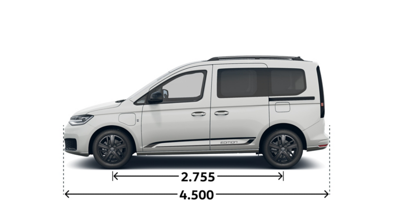 Caddy Edition eHybrid von der Seite.