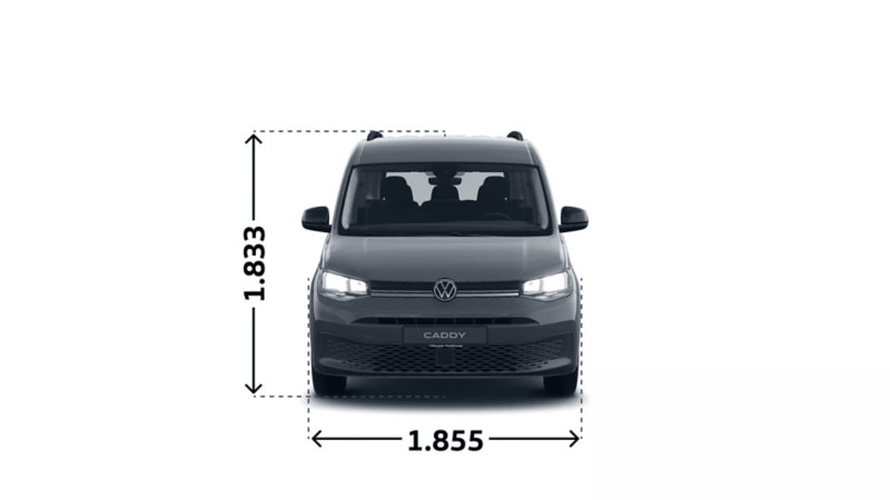 VW Caddy Life eHybrid widok z przodu.