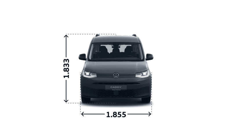 VW Caddy PanAmericana eHybrid widok z przodu.