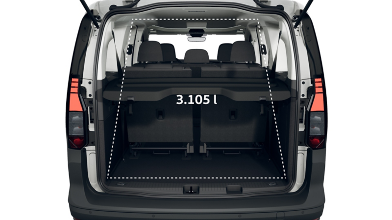 Caddy Style Maxi eHybrid von hinten.