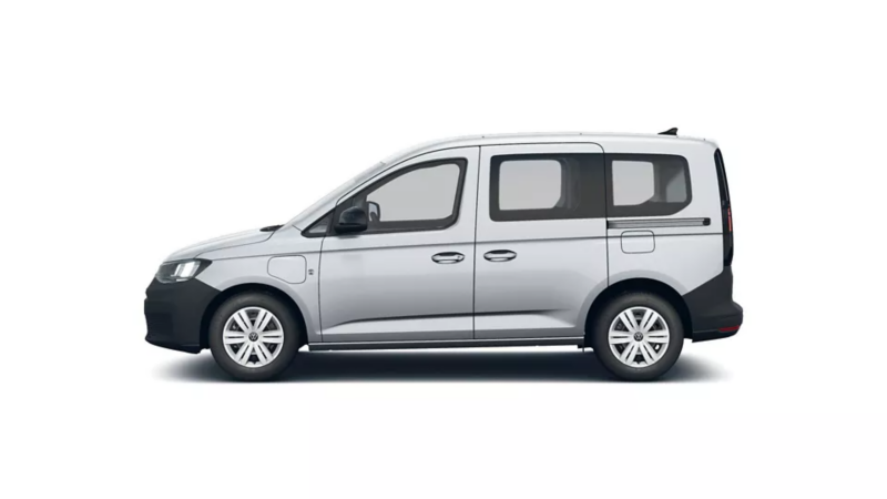 VW Caddy eHybrid widok z boku.