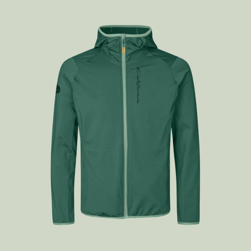 Photo of the California hooded stretch jacket product.