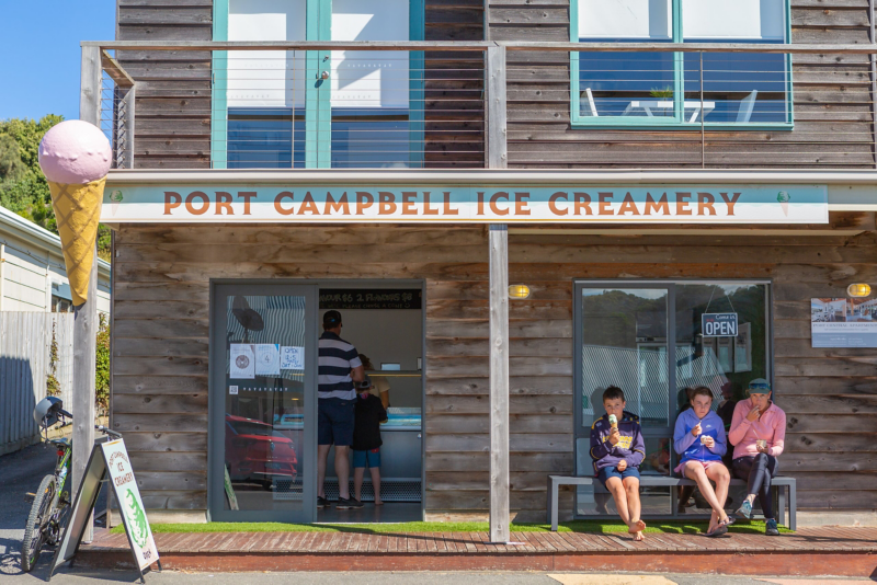 Outside of ice cream shop