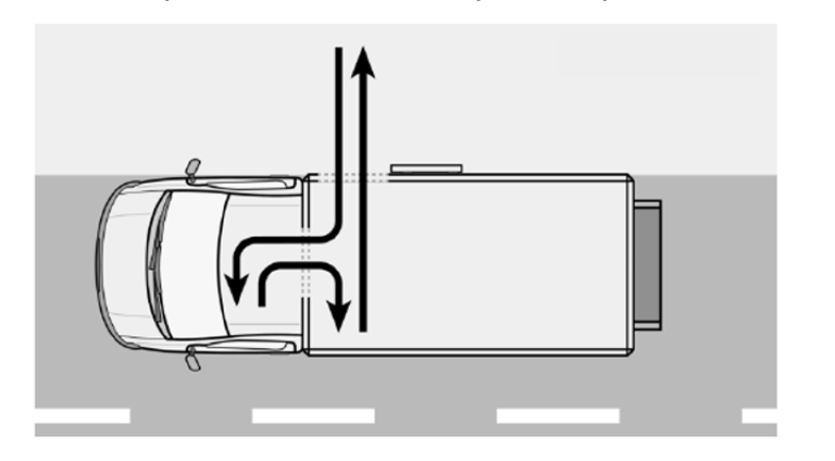 Plano de los recorridos interiores del VW Crafter Carrier con puerta deslizante en la pared separadora