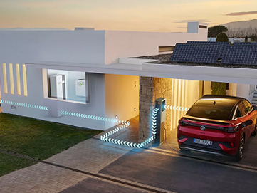 EV car charging in house garage