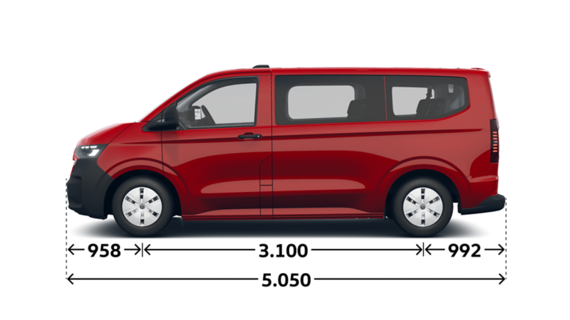 Måttskiss VW Caravelle kort