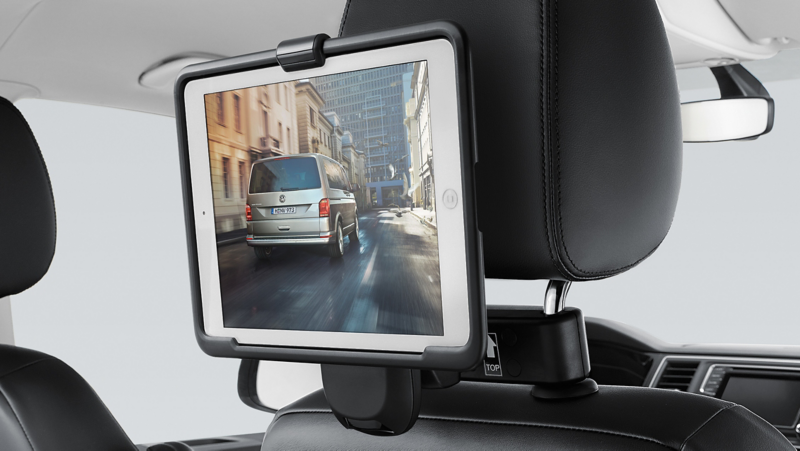 Tablet along with holder inside Volkswagen Caravelle Van