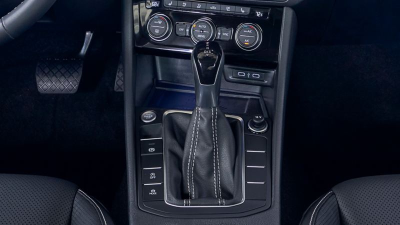 A close-up of the 20233 Jetta 6-speed manual transmission gearbox.
