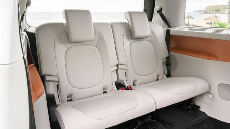 The second row of comfortable seats in the Volkswagen ID. Buzz 2025.