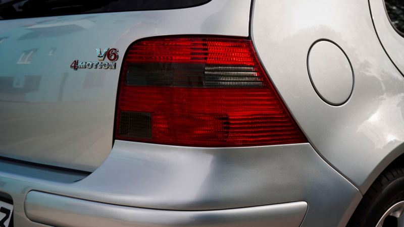 Close-up tail light cluster of a VW previous model