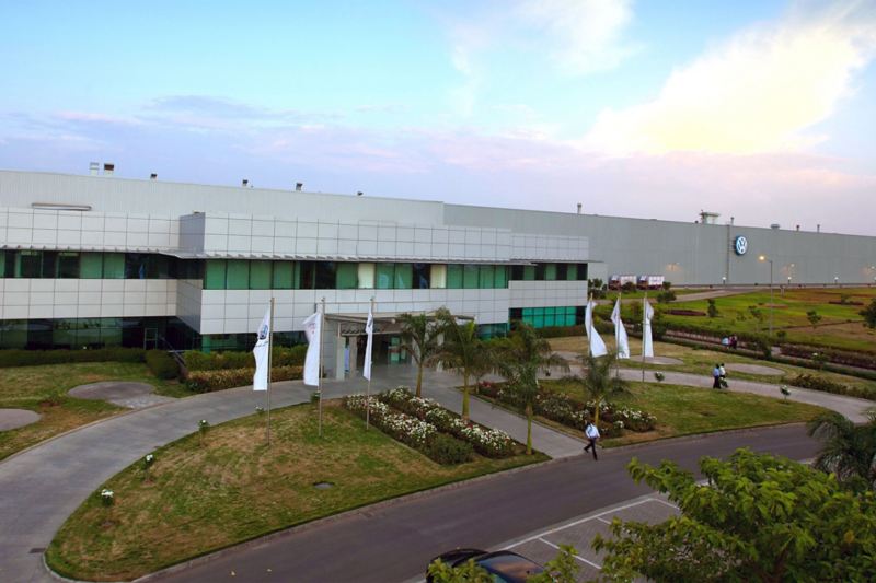 Firmengebäude des Volkswagen Standortes in Pune, Indien
