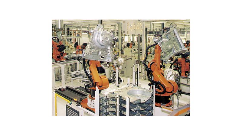 Marzec 1996 r.: trwa montaż urządzeń do produkcji karoserii VW Passata