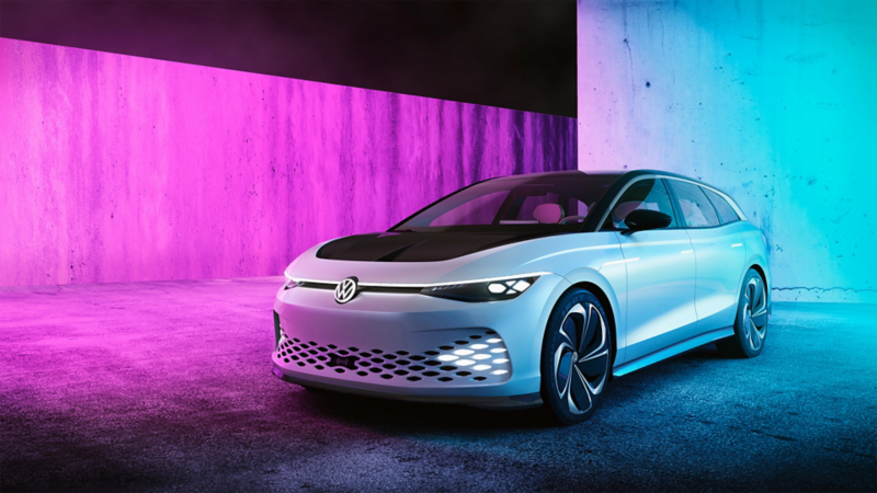 fronten på Volkswagen ID. SPACE VIZZION 