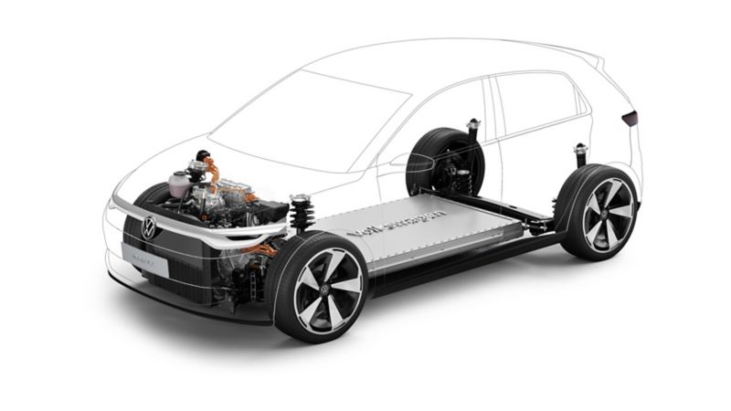  The ID. 2all concept vehicle is based on the modular electric drive matrix (MEB).