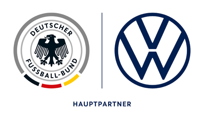 DFB- und VW-Composite-Logo mit dem Zusatz "Hauptpartner"