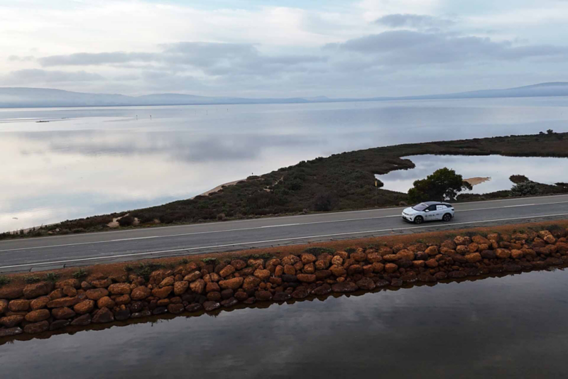 ID.4 driving along coastline