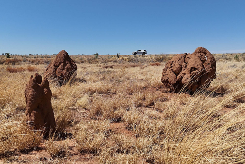 Desert terrain with ID.4 in background