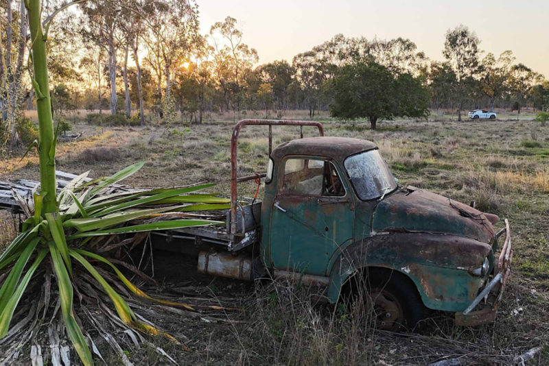 Image of old tractor in farmland