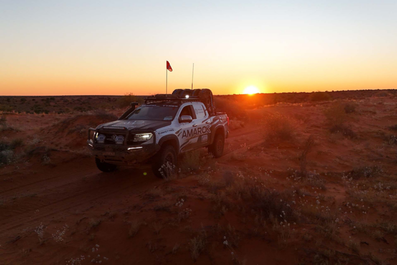 Amarok at sunset in the desert